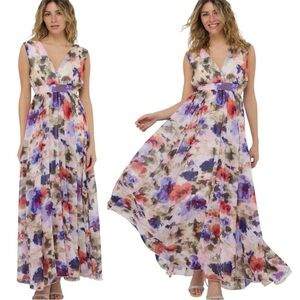 New Terranova Long floral dress with V-neckline